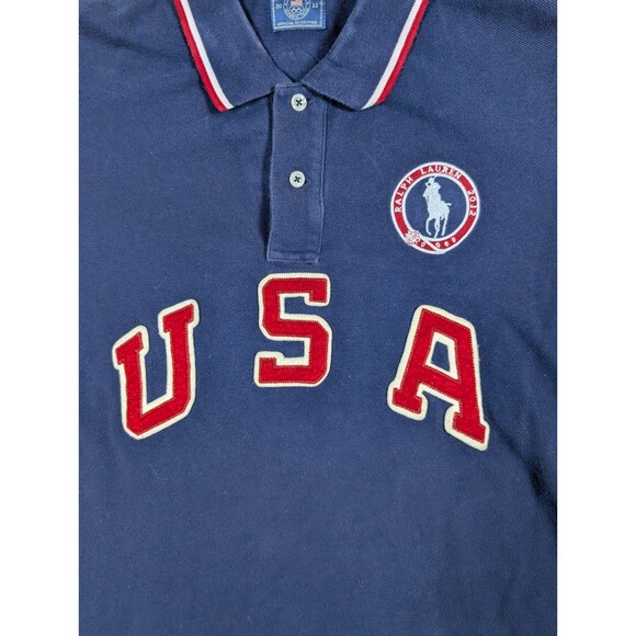Ralph Lauren 2012 Olympic Team USA Embroidered Blue Polo Shirt Womens Large XL - Picture 6 of 9